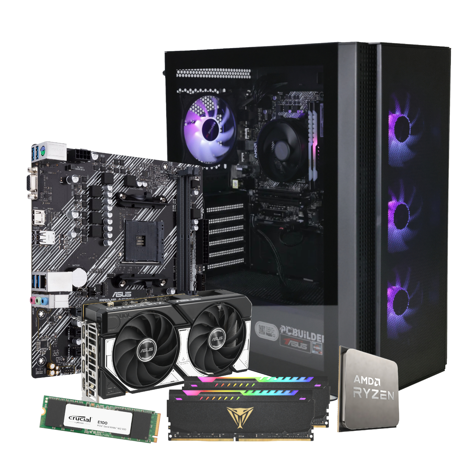 PCBuilder Ryzen 5 5600GT STRIKER Windows 11 Asus RTX 5060 Bundle Gaming PC - Image 15